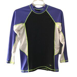 Nike Fitted Shirt Youth Boys Large Multicolor Block Slim Fit Athletic 3/4 Sleeve